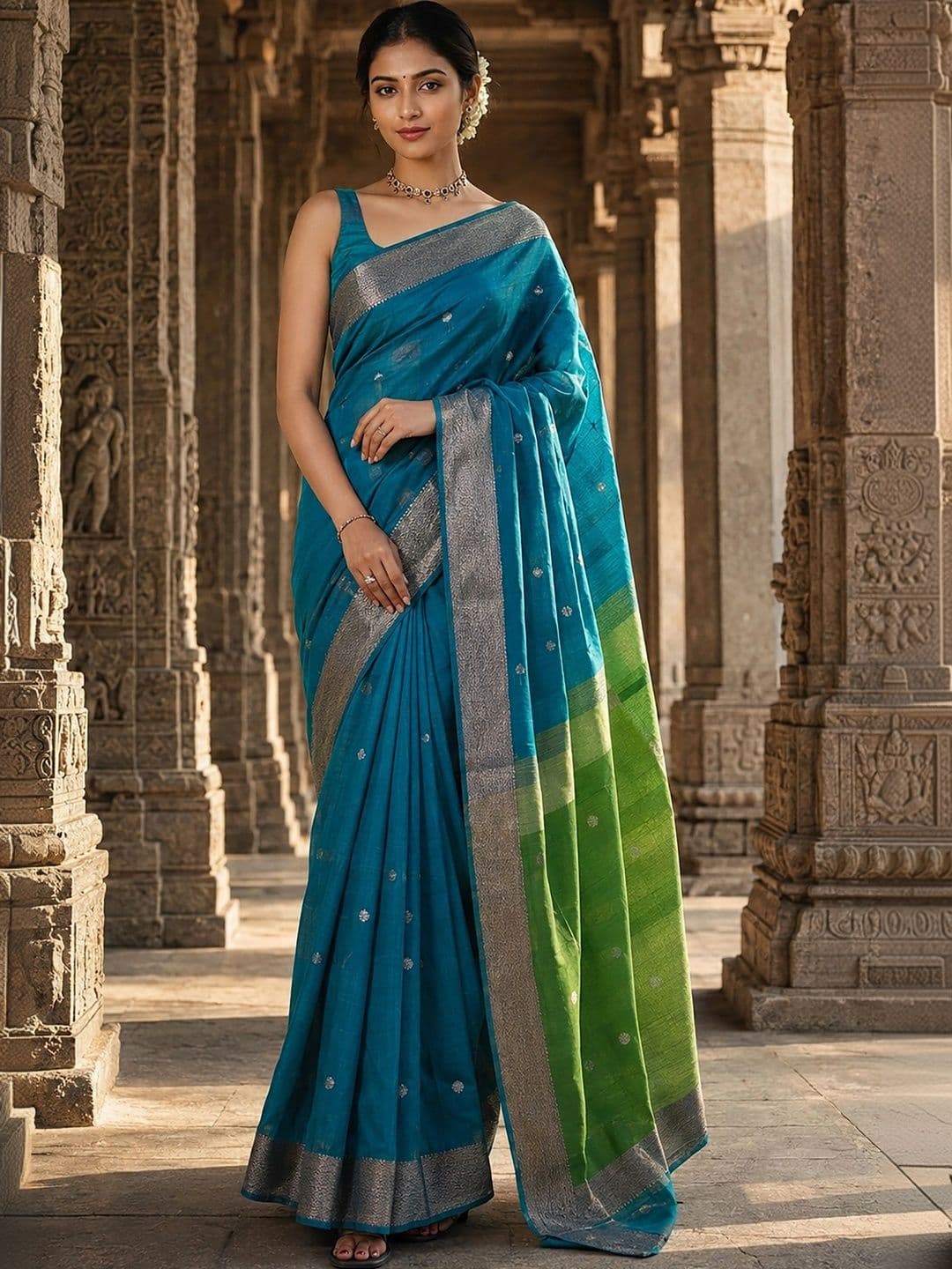 KALINI Woven Design Zari Designer Kanjeevaram Saree - view 1