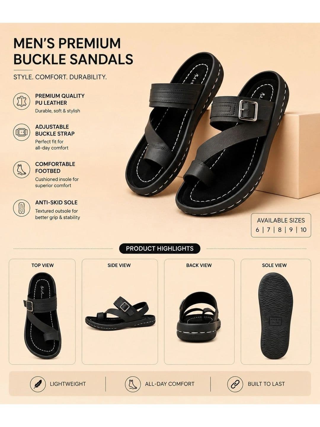 Mast & Harbour Men Comfort Sandals thumbnail 6