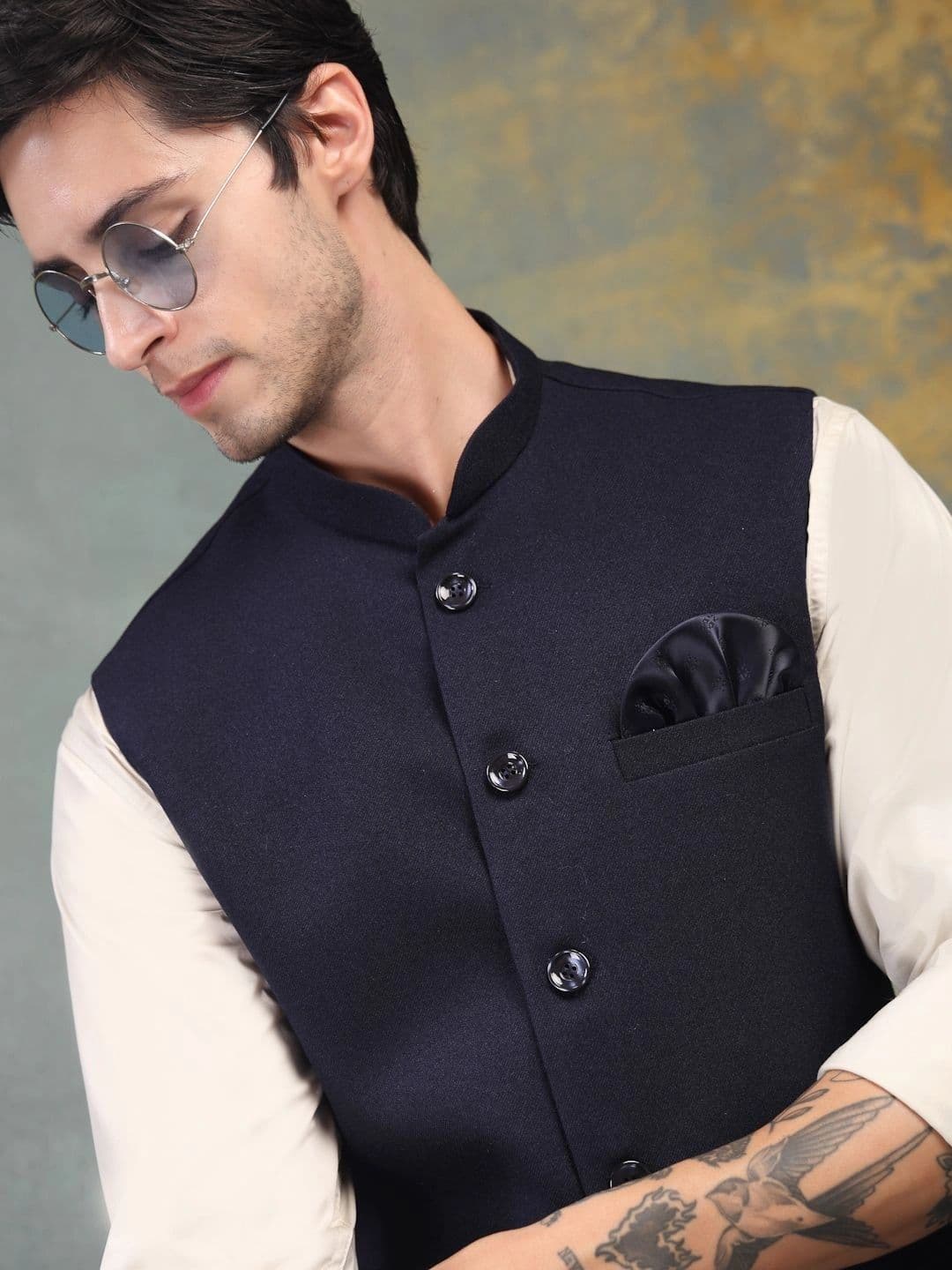 Badoliya & Sons Pure Wool Woven Nehru Jackets thumbnail 4