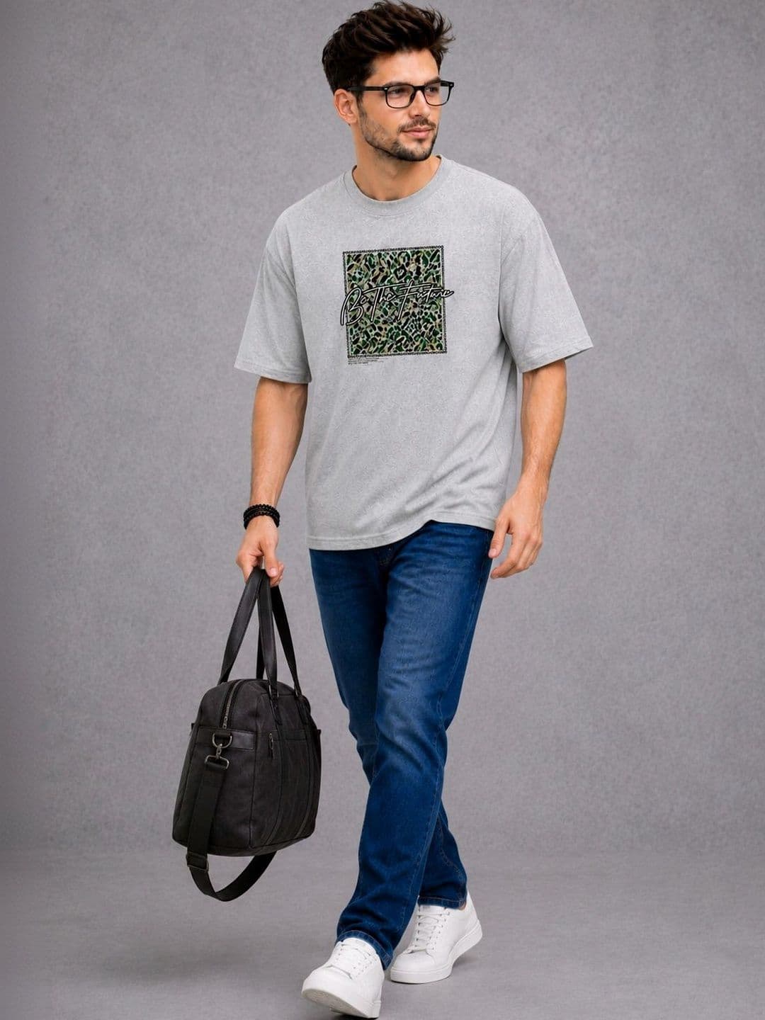 Moda Rapido Men Printed Drop-Shoulder Sleeves T-shirt thumbnail 6