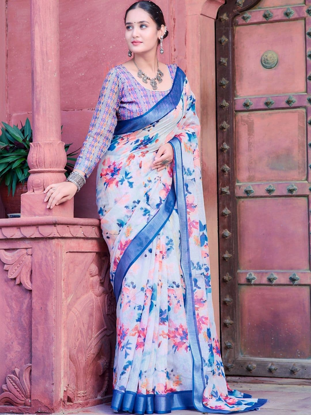 MANVAA Floral Saree - view 1