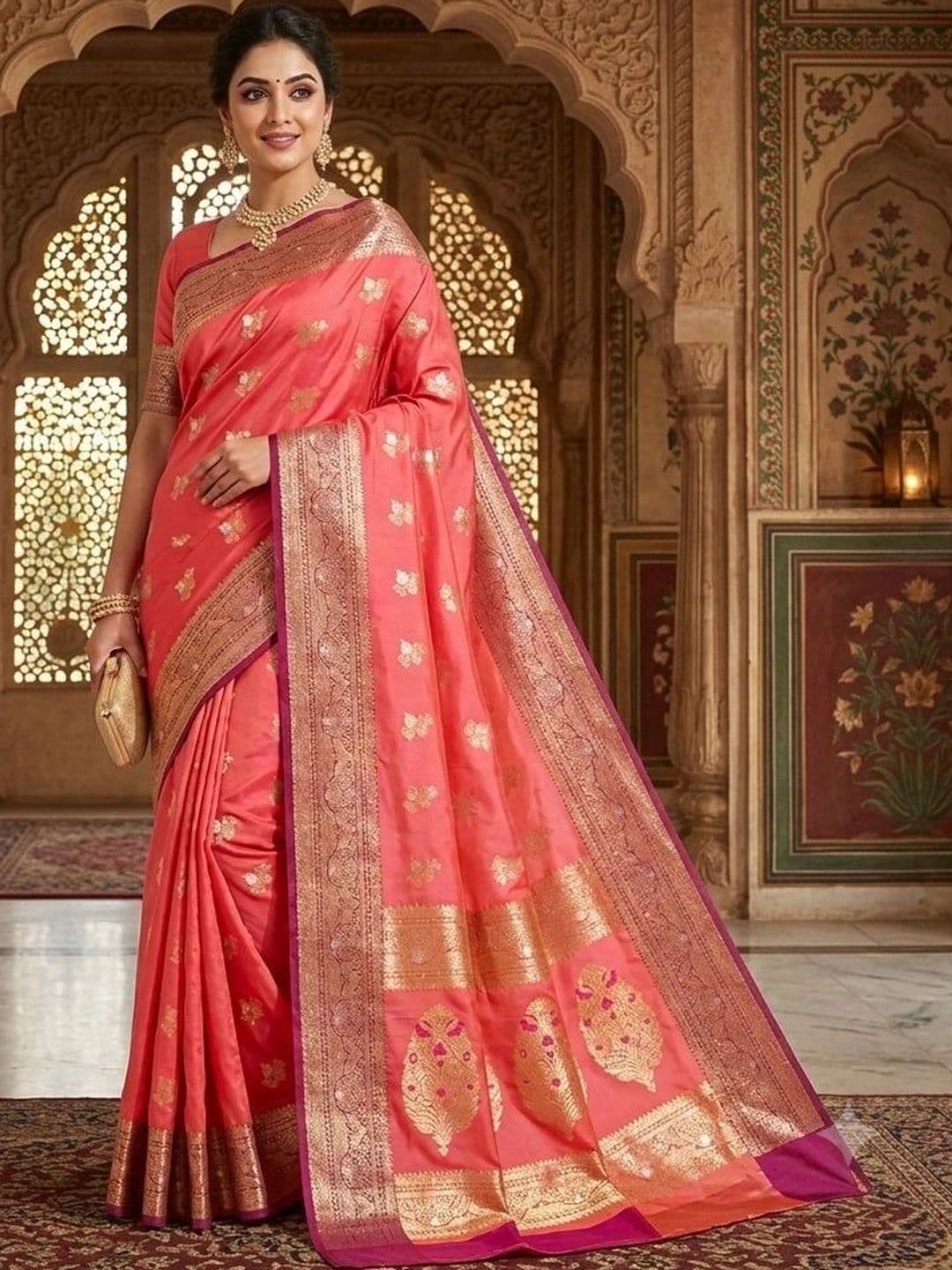 RANGREET Ethnic Motifs Zari Saree - view 1