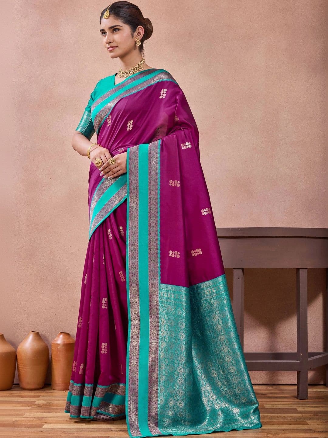 Maharanga Zari Silk Blend Kota Saree thumbnail 6