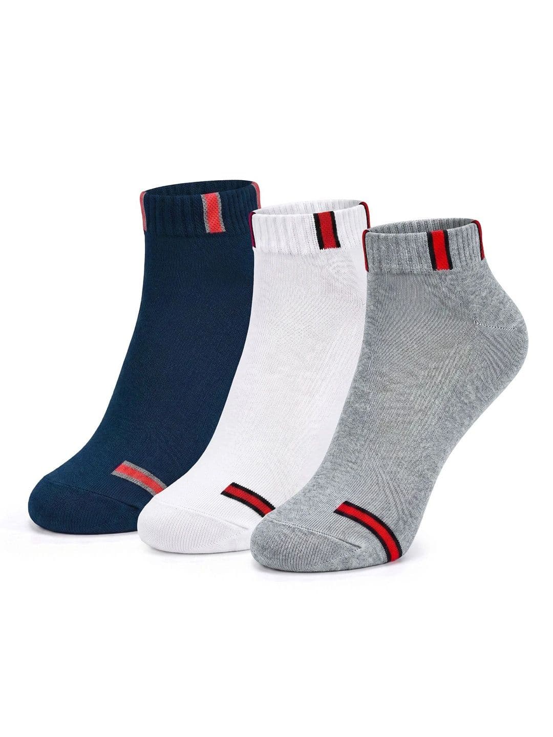 LOUIS STITCH Men Pack of 3 Cotton Assorted Colourblocked Ankle Length Socks - view 1