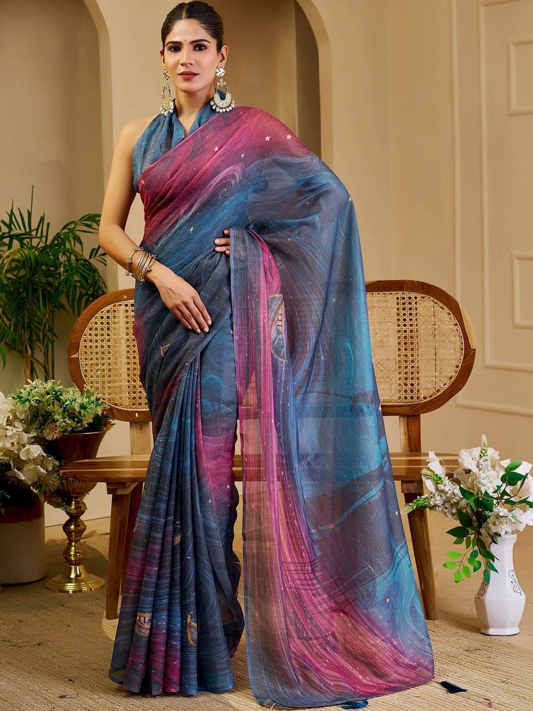 HERE&NOW Silk Cotton Handloom Saree - view 1