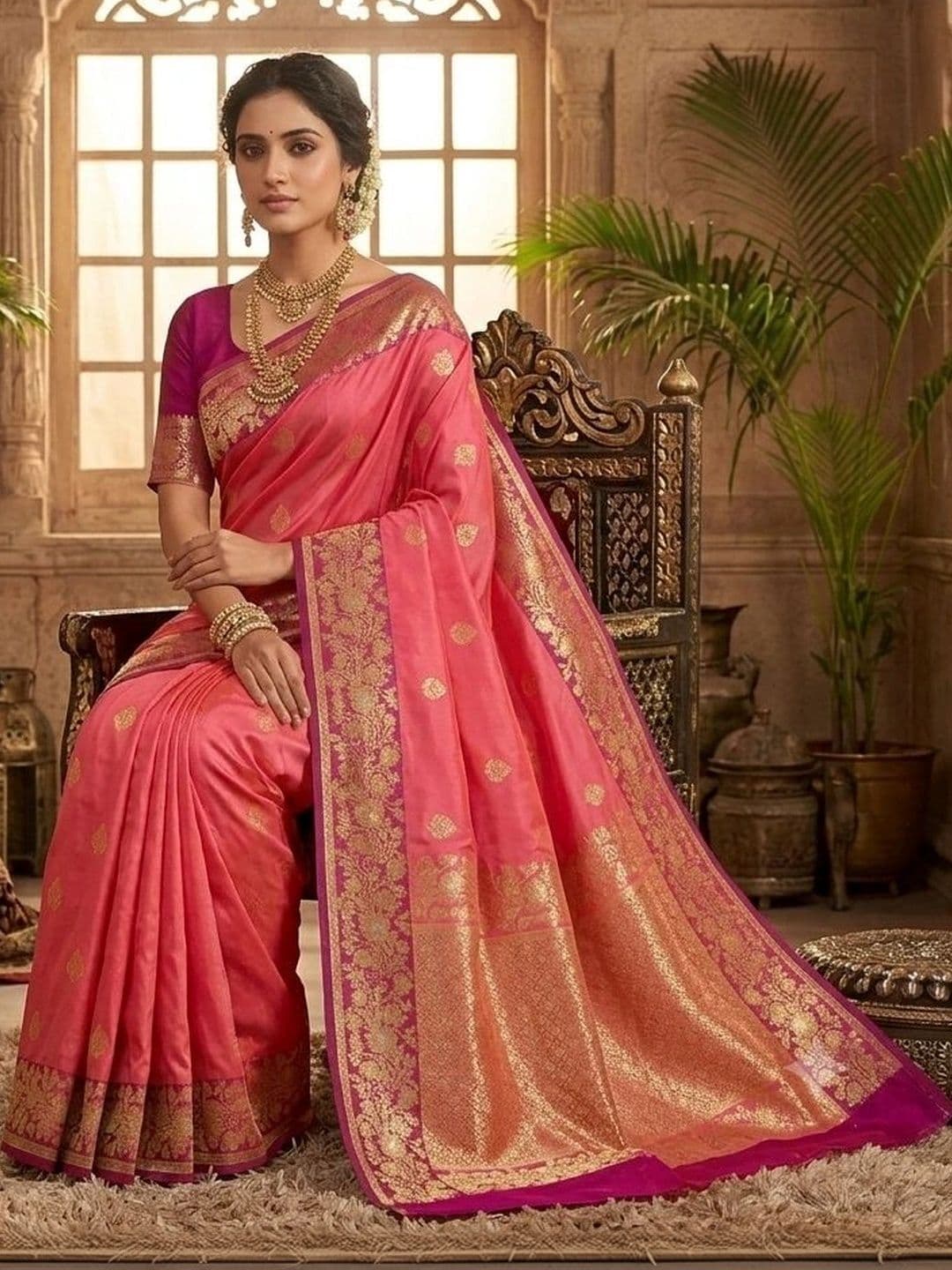RANGREET Ethnic Motifs Zari Saree thumbnail 3