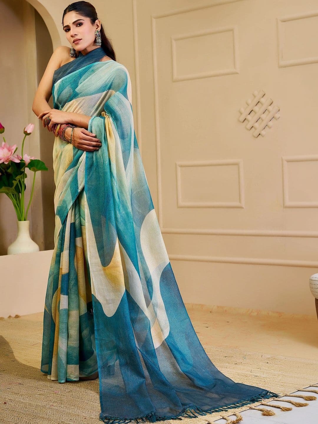 MANVAA Silk Cotton Handloom Saree thumbnail 2