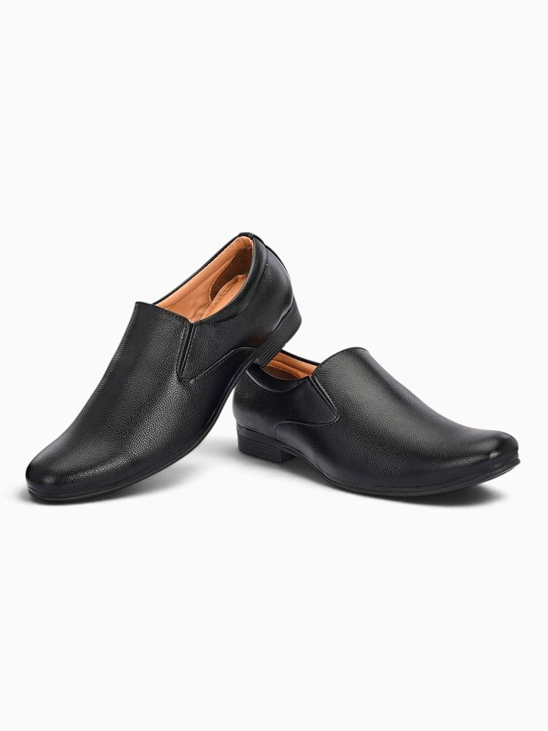 HERE&NOW Men Textured Leather Pointed Toe Formal Slip-Ons thumbnail 3