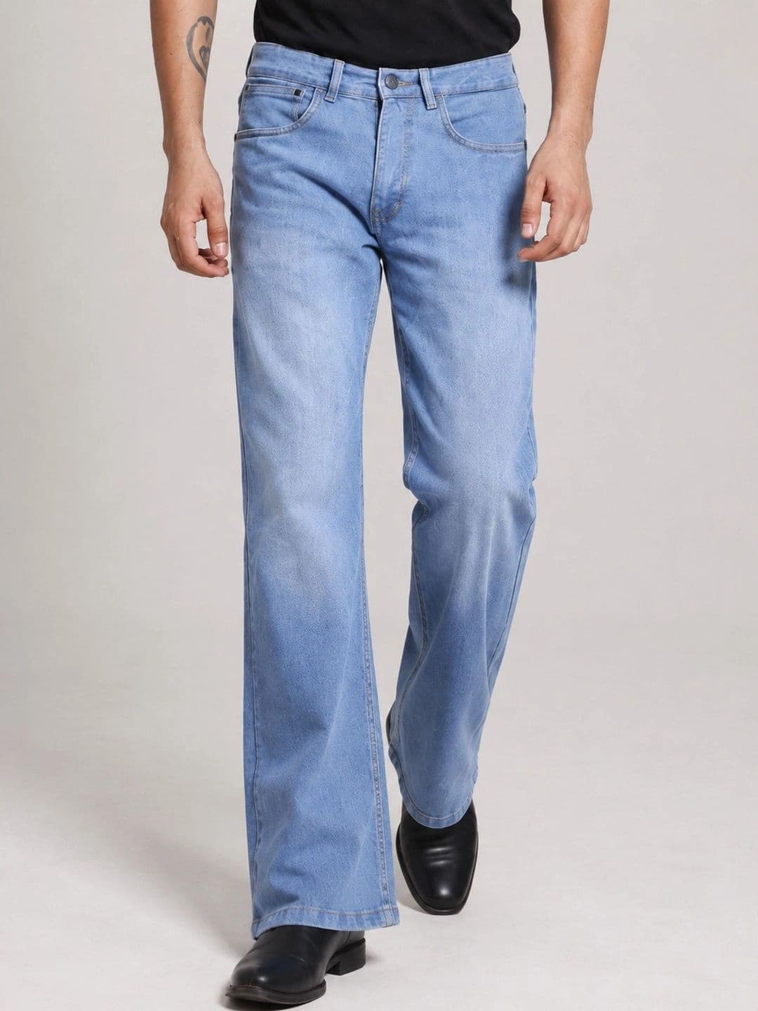 Denimora Men Bootcut Mid-Rise Stretchable Jeans thumbnail 3