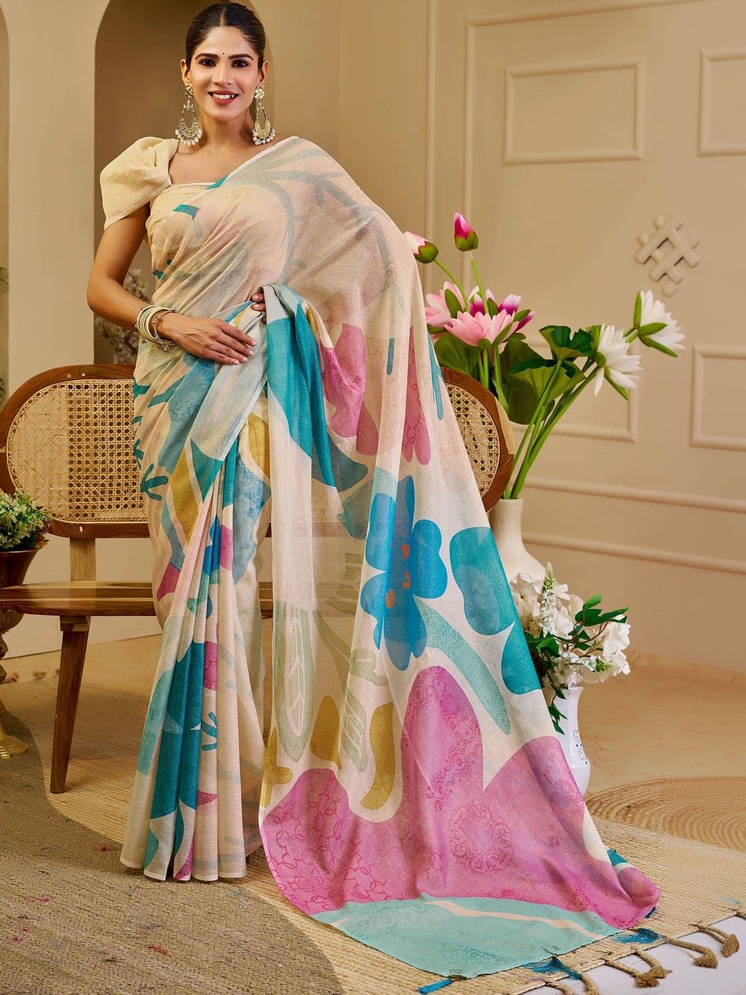 HERE&NOW Silk Cotton Handloom Saree - view 1