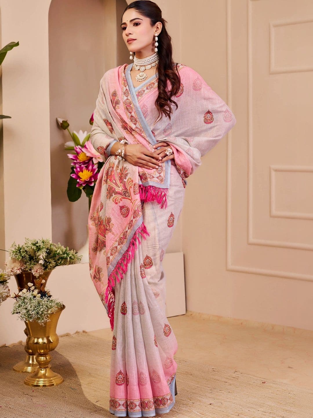 HERE&NOW Paisley Silk Cotton Handloom Saree thumbnail 4