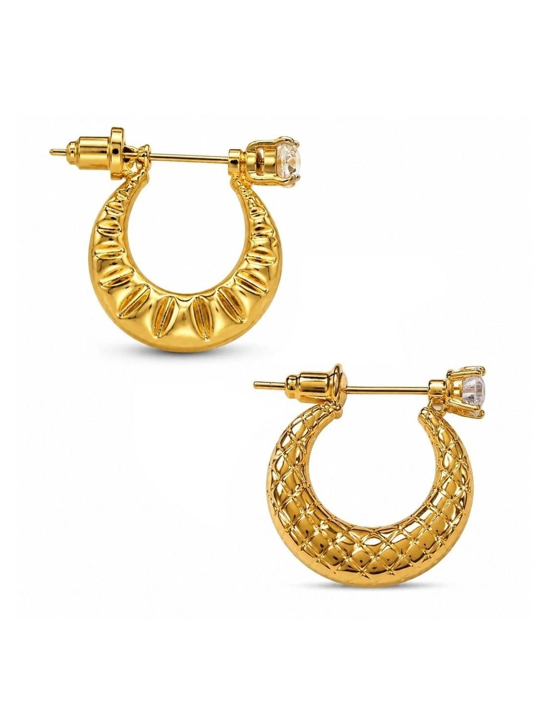 Adhvik Crescent Shaped Half Hoop Earrings - view 1