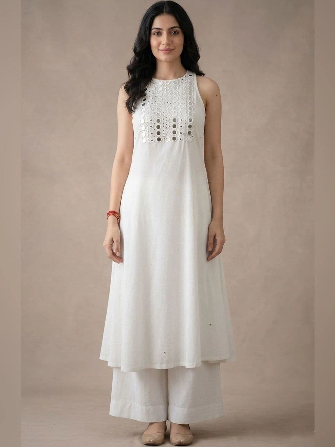 KALINI Women Regular Mirror Work Kurta with Palazzos - view 1