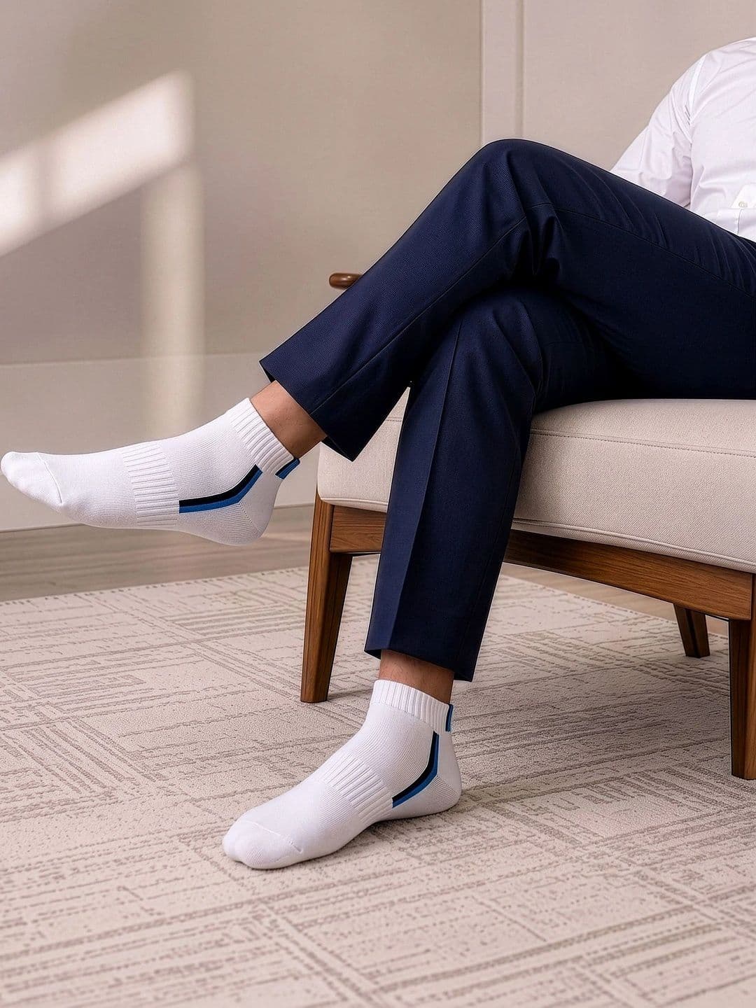 LOUIS STITCH Men Pack of 2 Cotton Assorted Patterned Above Ankle Socks thumbnail 3