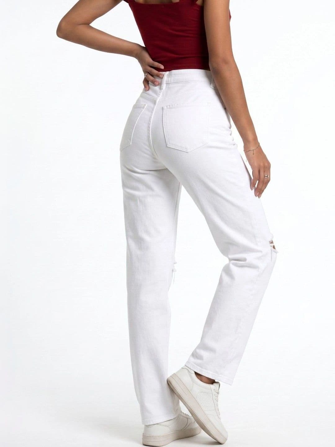 COMFITS Women Classic Relaxed Fit Mid-Rise Highly Distressed Stretchable Jeans thumbnail 4