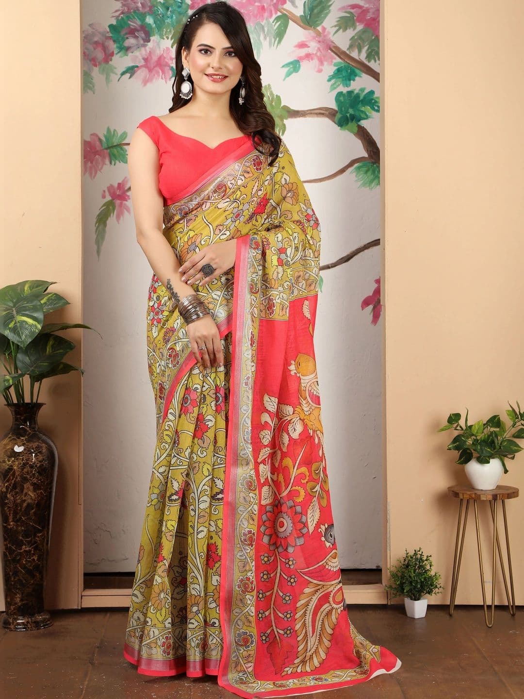 MANVAA Kalamkari Saree thumbnail 4