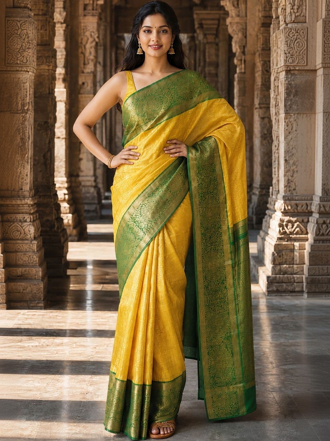 KALINI Woven Design Zari Silk Blend Designer Banarasi Saree thumbnail 5
