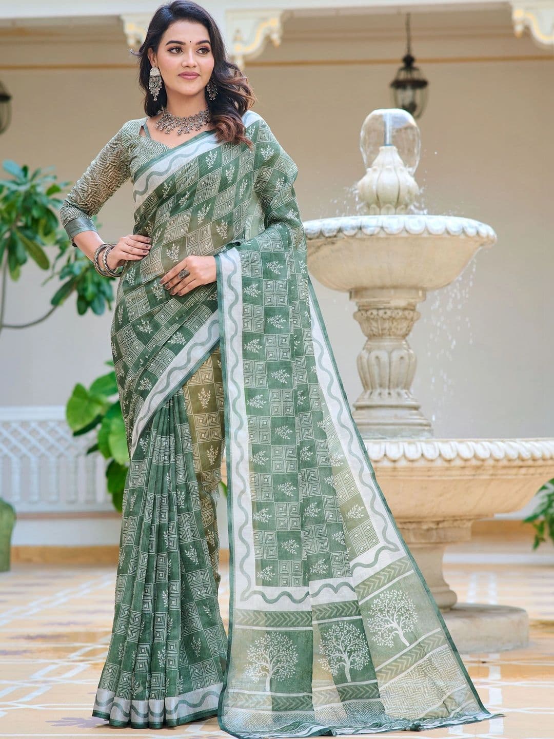 MANVAA Floral Saree - view 1
