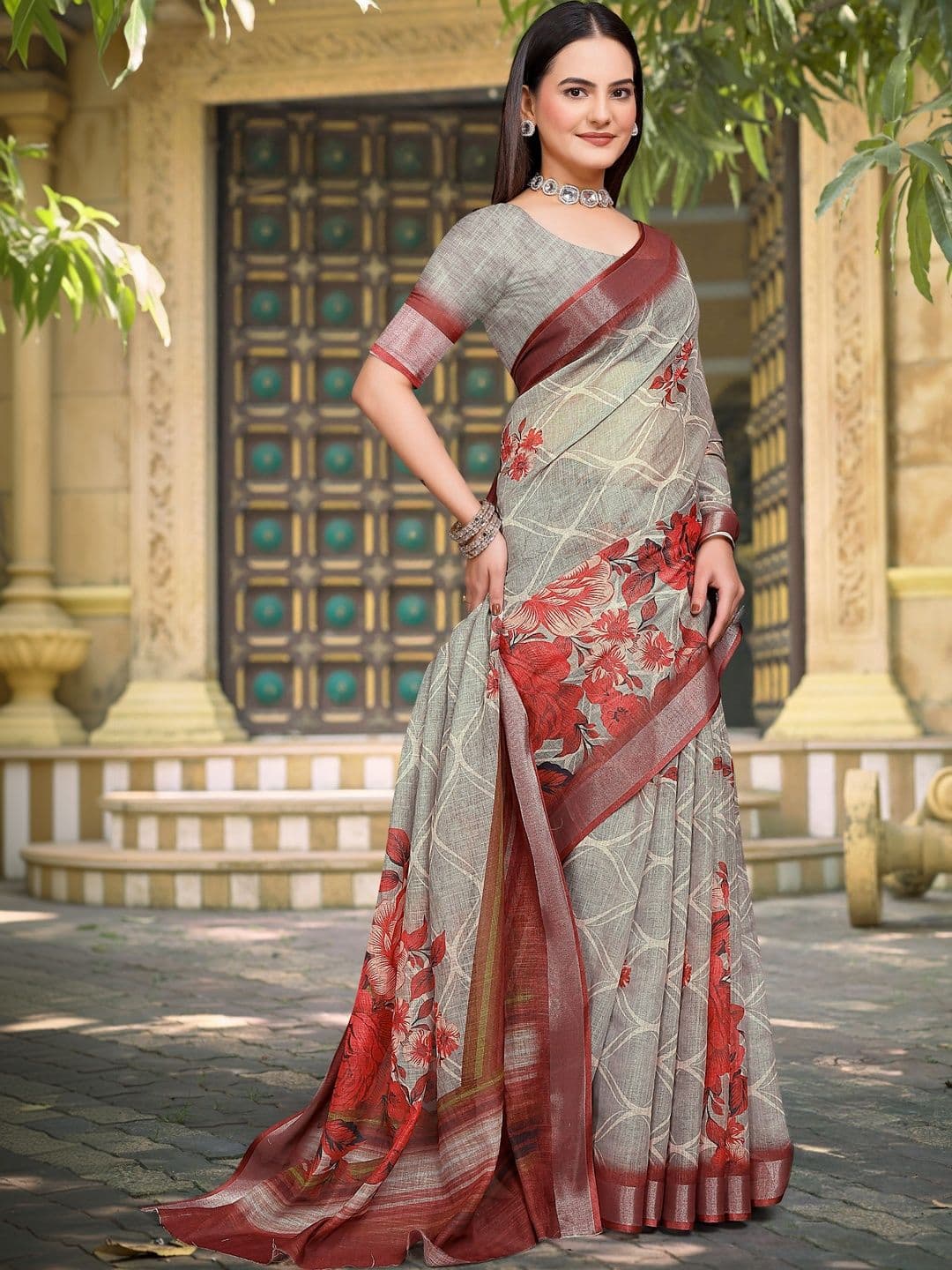 HERE&NOW Floral Saree thumbnail 7