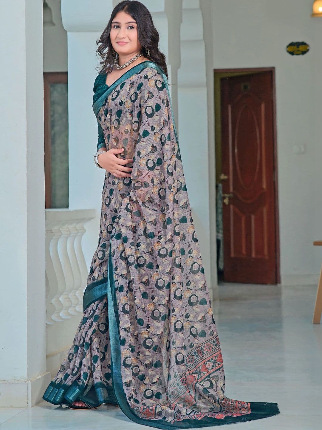 HERE&NOW Floral Fusion Saree thumbnail 5