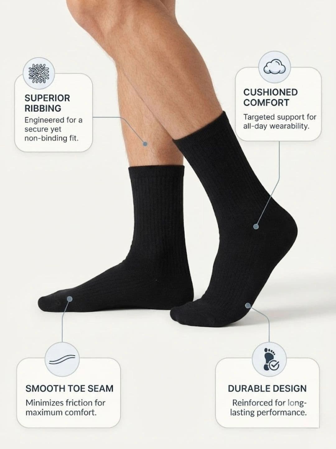 Cdeck Men Woolen Calf Length Socks thumbnail 3