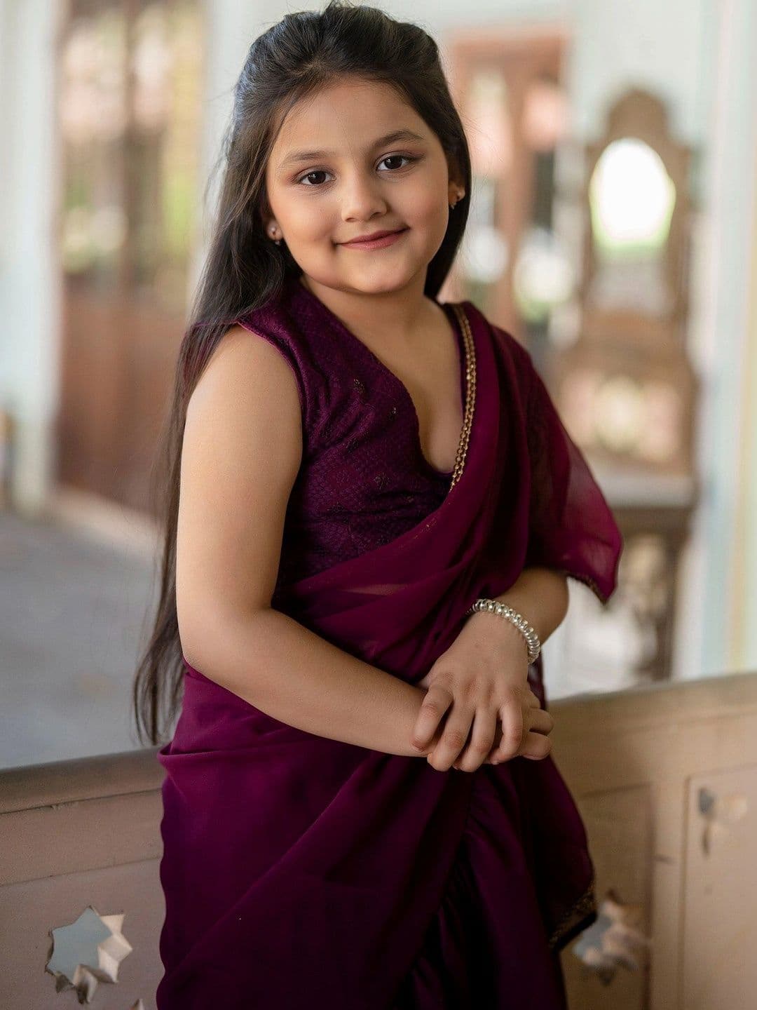 YK Girls Embroidered Thread Work Ready to Wear Lehenga & thumbnail 4