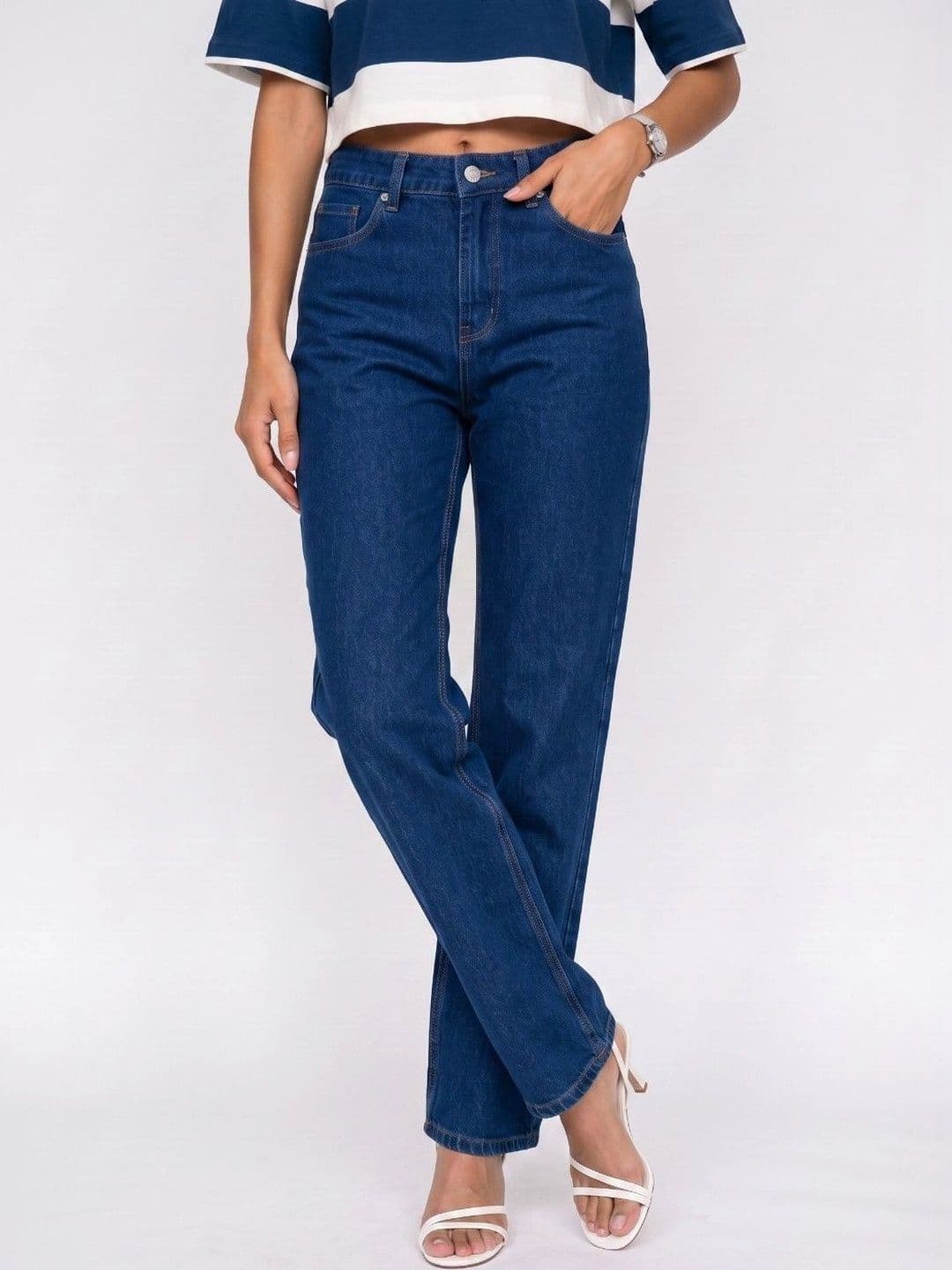 glitchez Women Classic Relaxed Fit Mid-Rise Stretchable Jeans - view 1