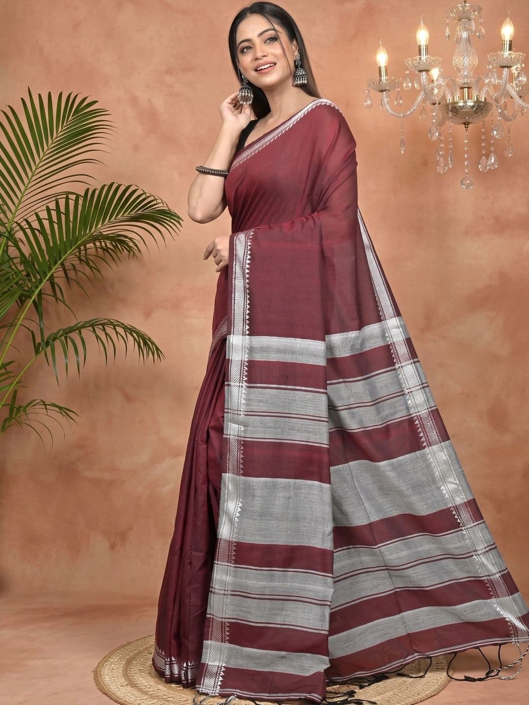 GitAsit Women Pure Cotton Handloom Taant Saree thumbnail 6