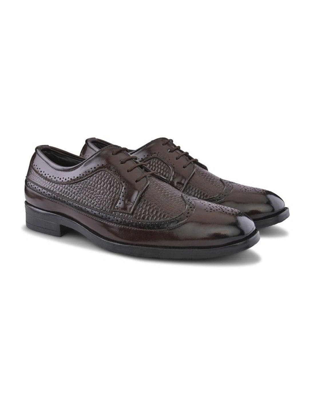 House of Pataudi Men Textured Formal Brogues thumbnail 7