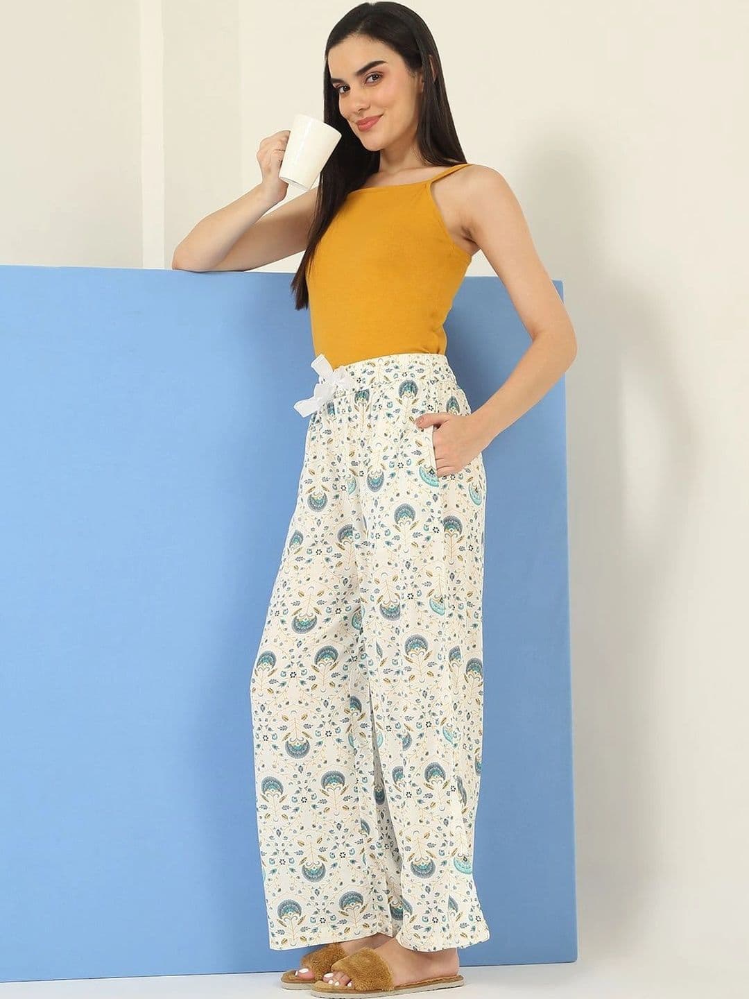 Sweet Dreams Women Ethnic Motifs Printed Knitted Ethnic Palazzos thumbnail 2