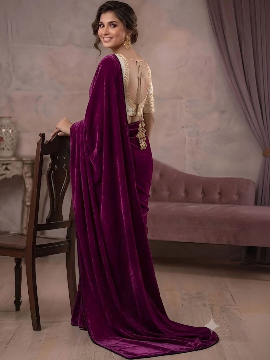 VRAGI Embroidered Saree thumbnail 2