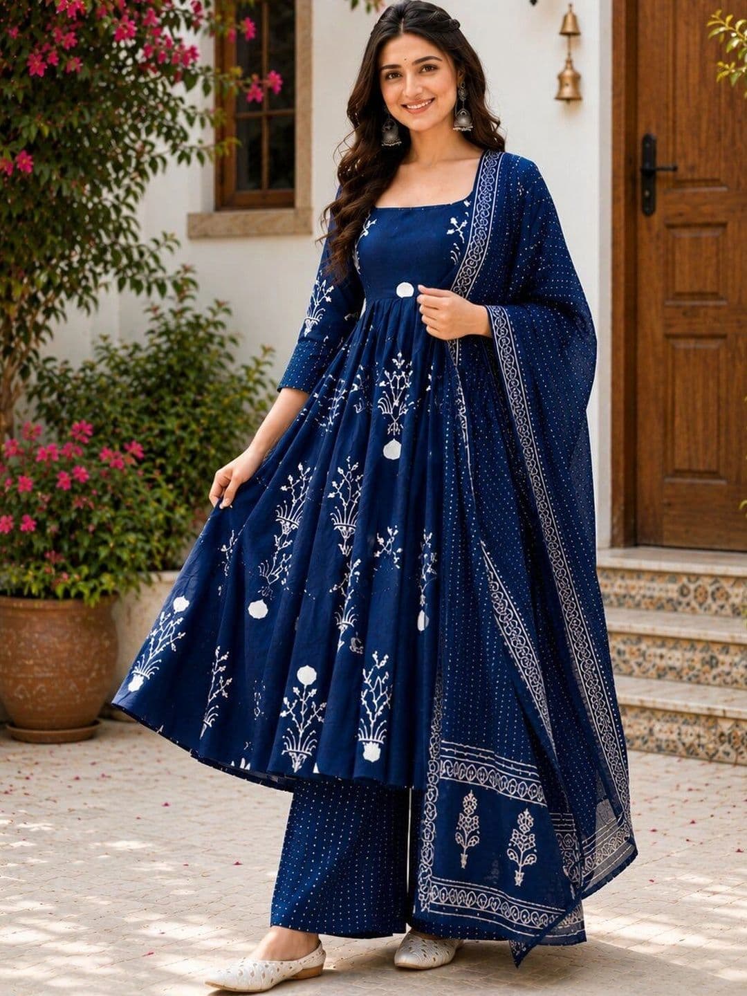 Chhipa Prints Women Ethnic Motifs Printed Empire Kurta with Palazzos & With Dupatta thumbnail 5