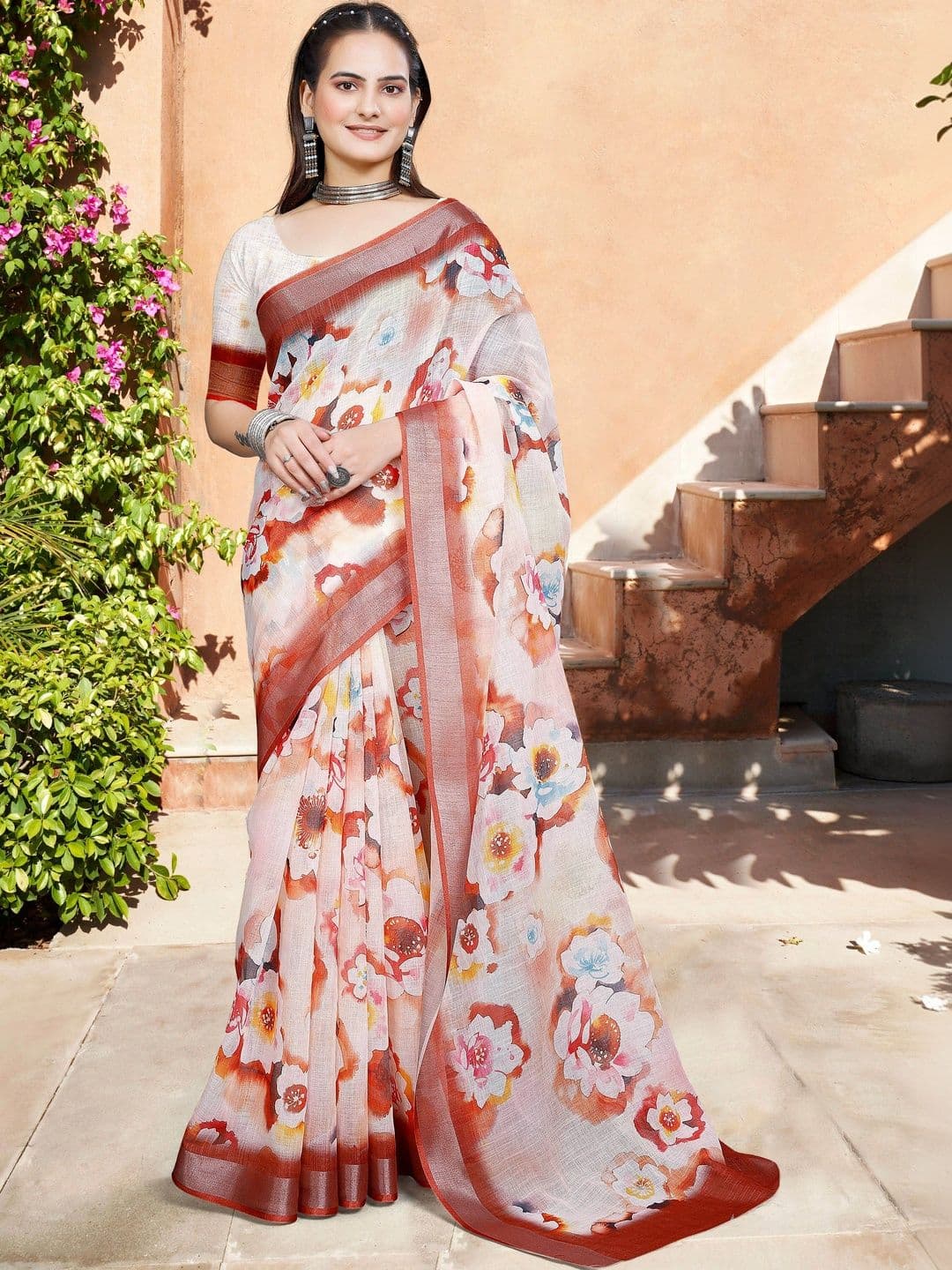 Maroosh Floral Saree - view 1