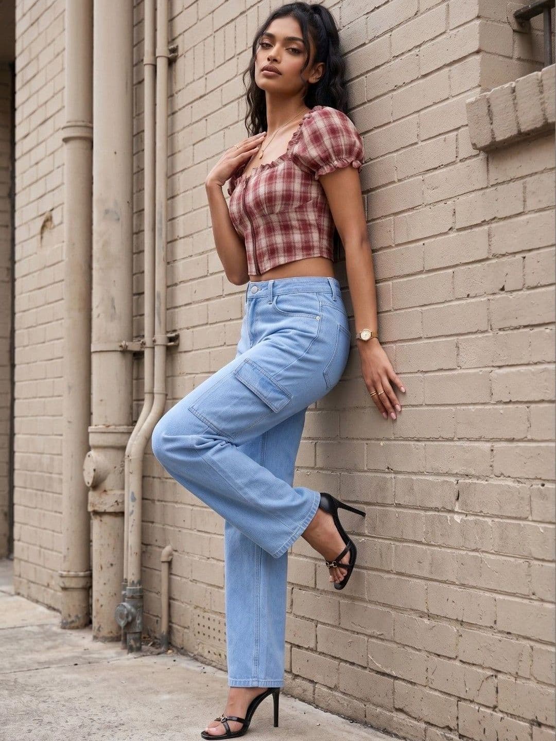 FLARING Women Classic Relaxed Fit Mid-Rise Stretchable Jeans thumbnail 3
