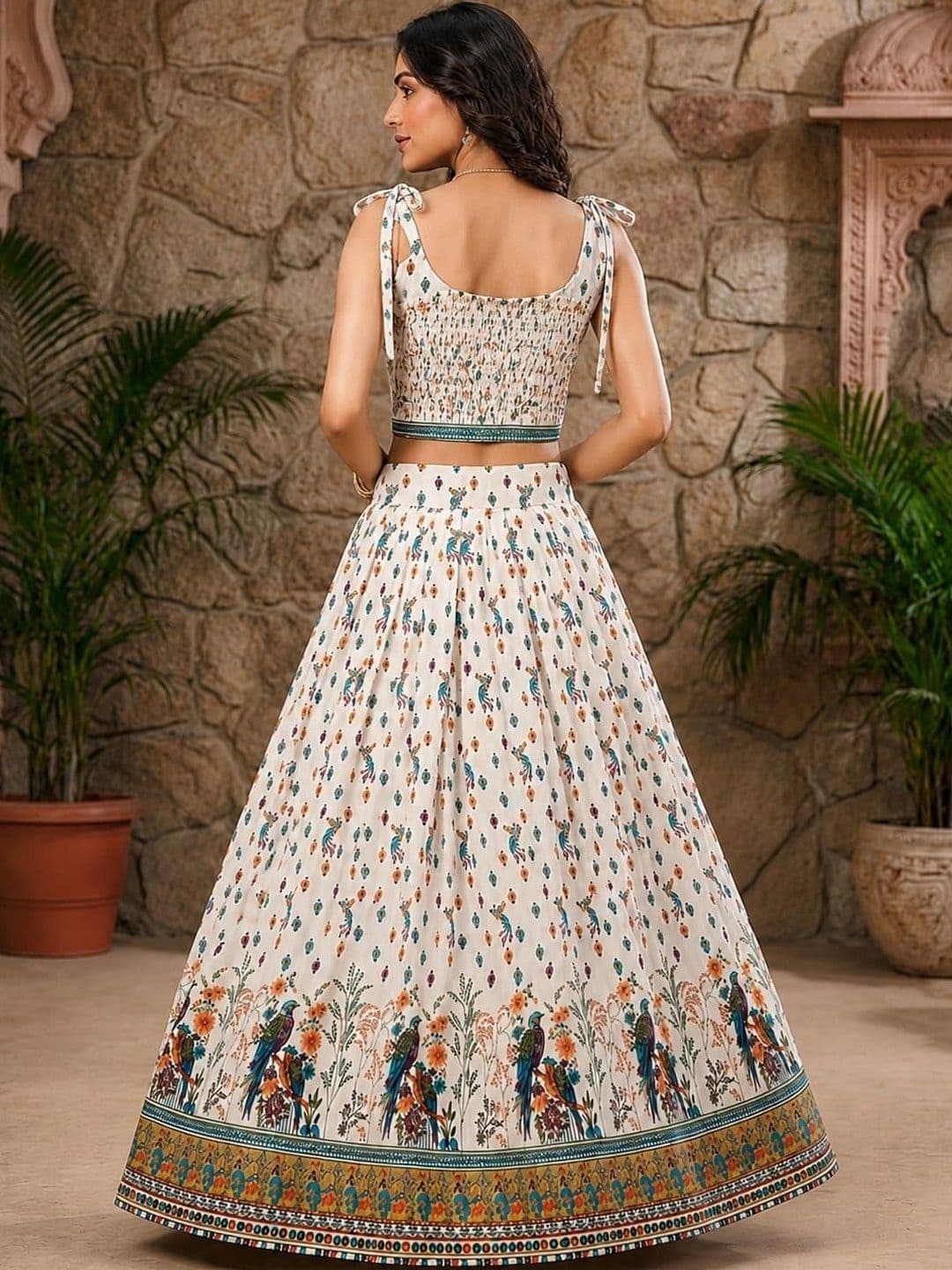 JK STORES Women Printed Ready to Wear Lehenga & Choli thumbnail 2