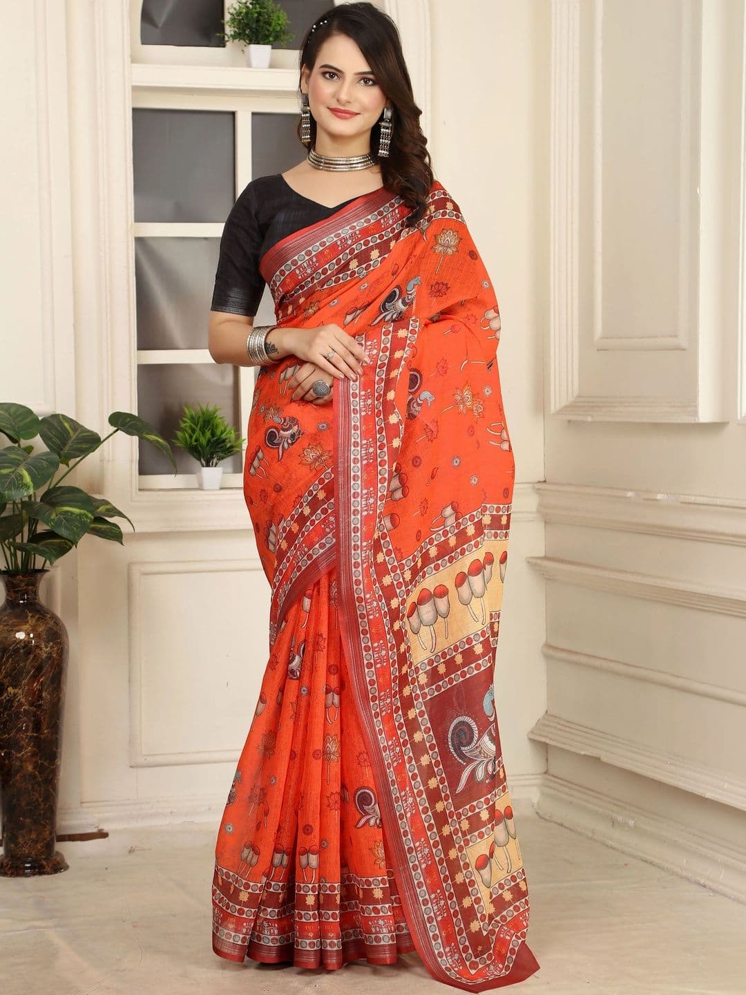 MANVAA  Women Printed Floral Saree - view 1