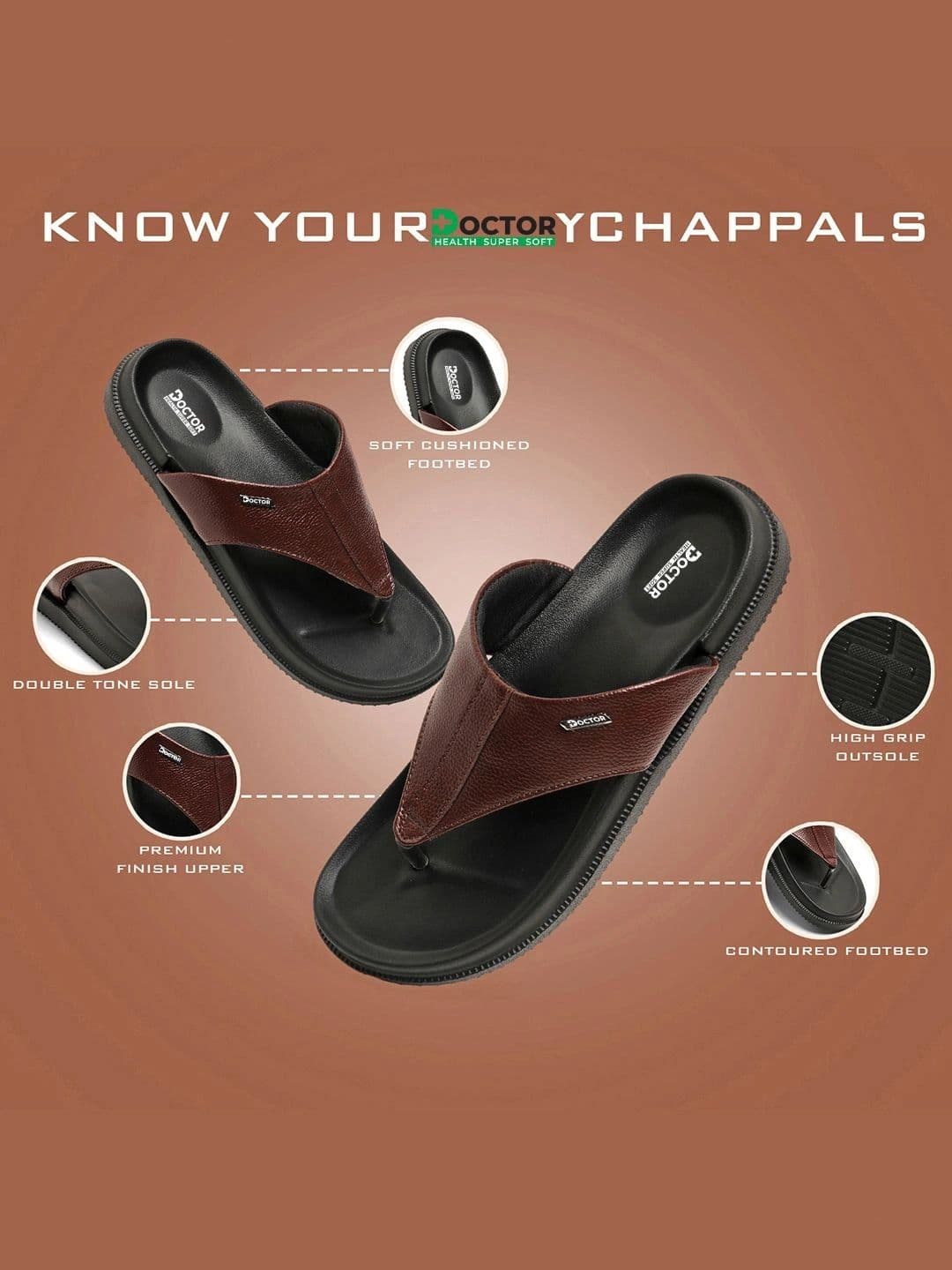 DOCTOR HEALTH SUPER SOFT  Men Thong Flip-Flops thumbnail 7