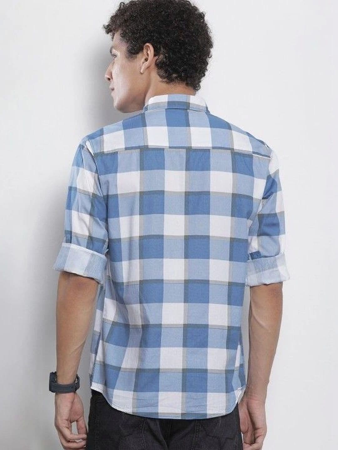 Studio-9 Men Classic Slim Fit Checked Casual Shirt thumbnail 3
