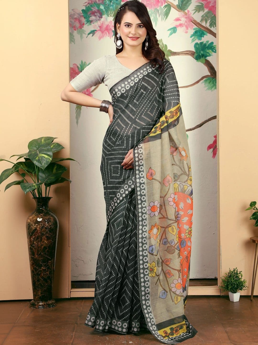 MANVAA Floral Saree - view 1