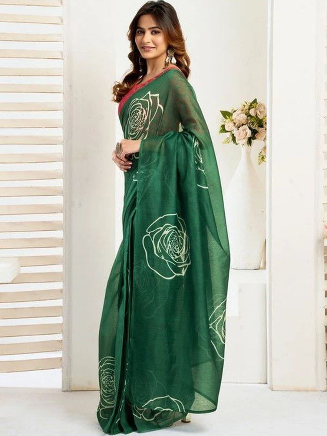 plothah Woven Design Linen Blend Saree thumbnail 6