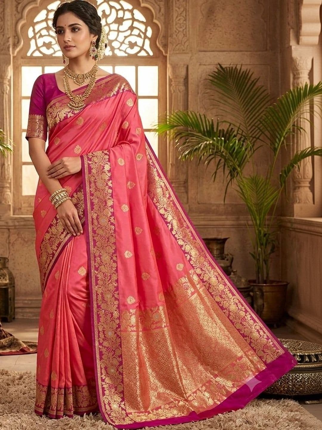 RANGREET Ethnic Motifs Zari Saree - view 1