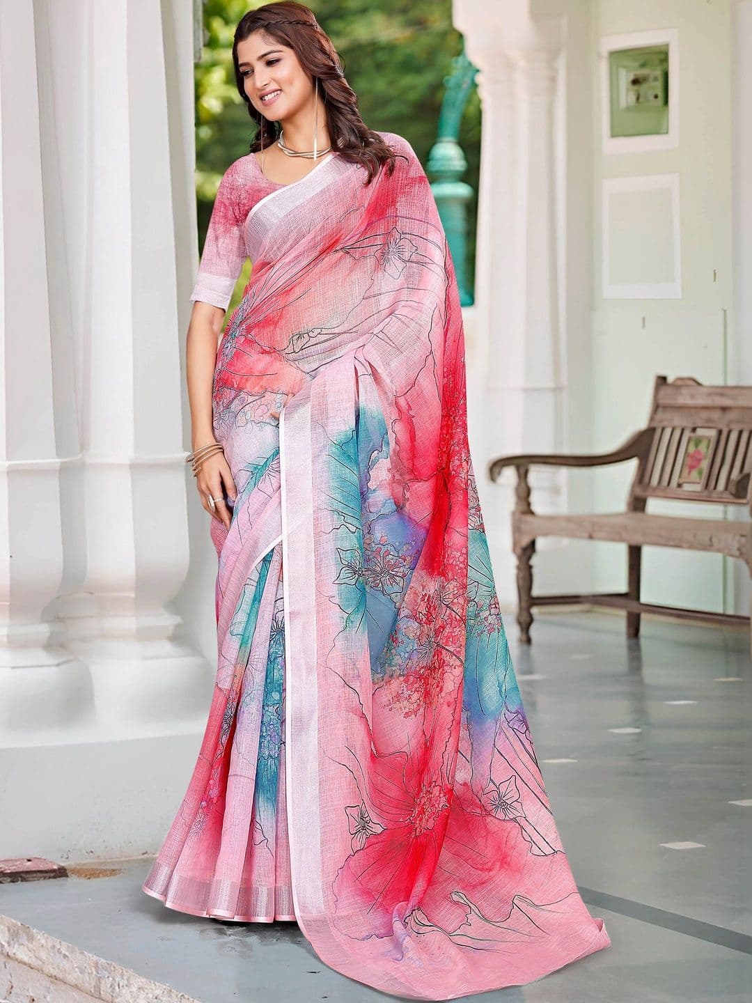 Maroosh Floral Saree - view 1