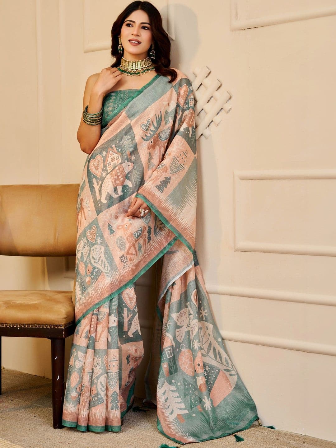 Maroosh Silk Cotton Handloom Saree thumbnail 6