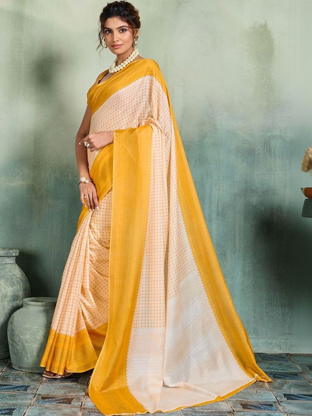 DWIJA FASHION Floral Fusion Saree thumbnail 4