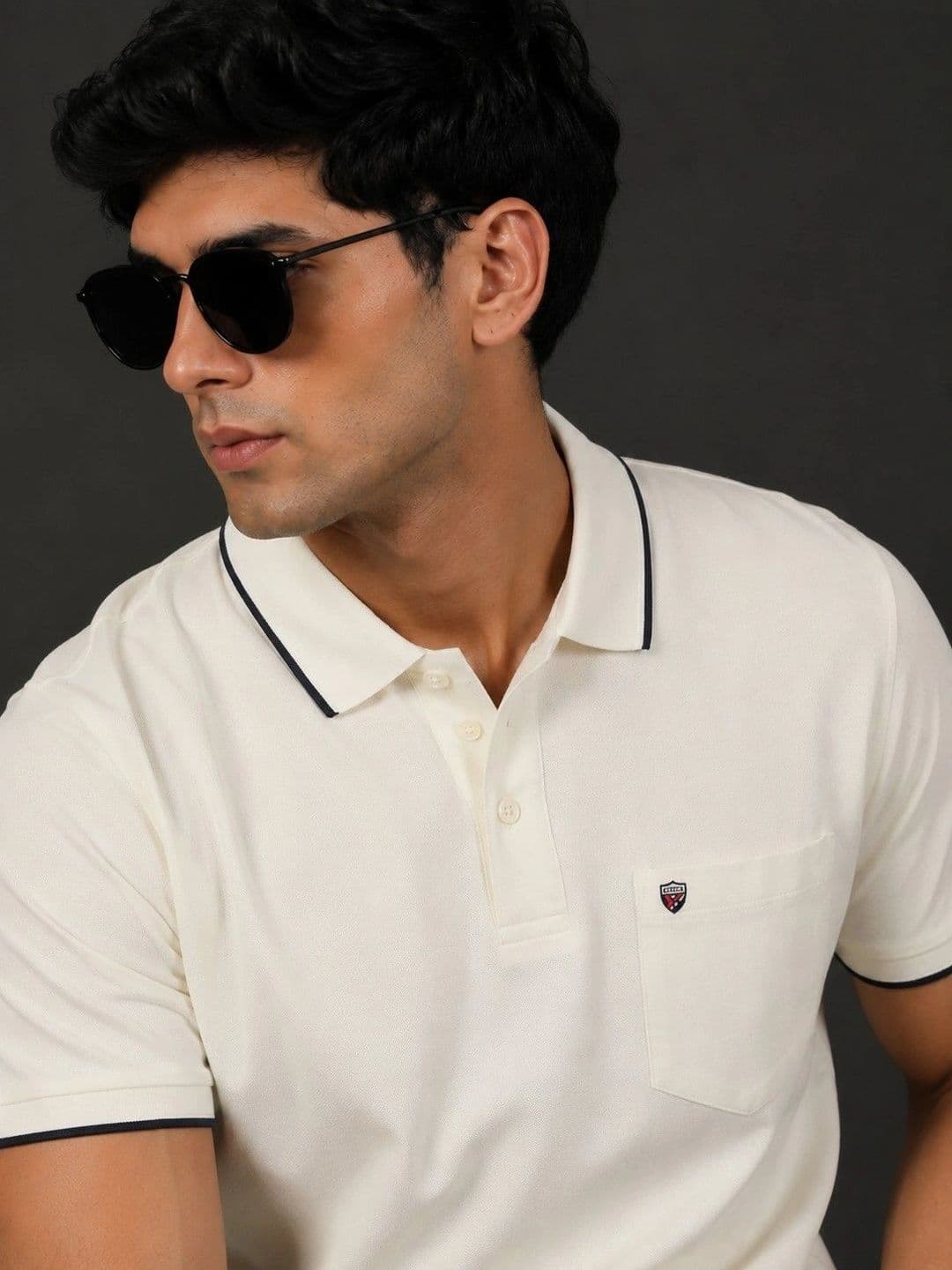 OKIA Men Brand Logo Polo Collar Pockets T-shirt thumbnail 2
