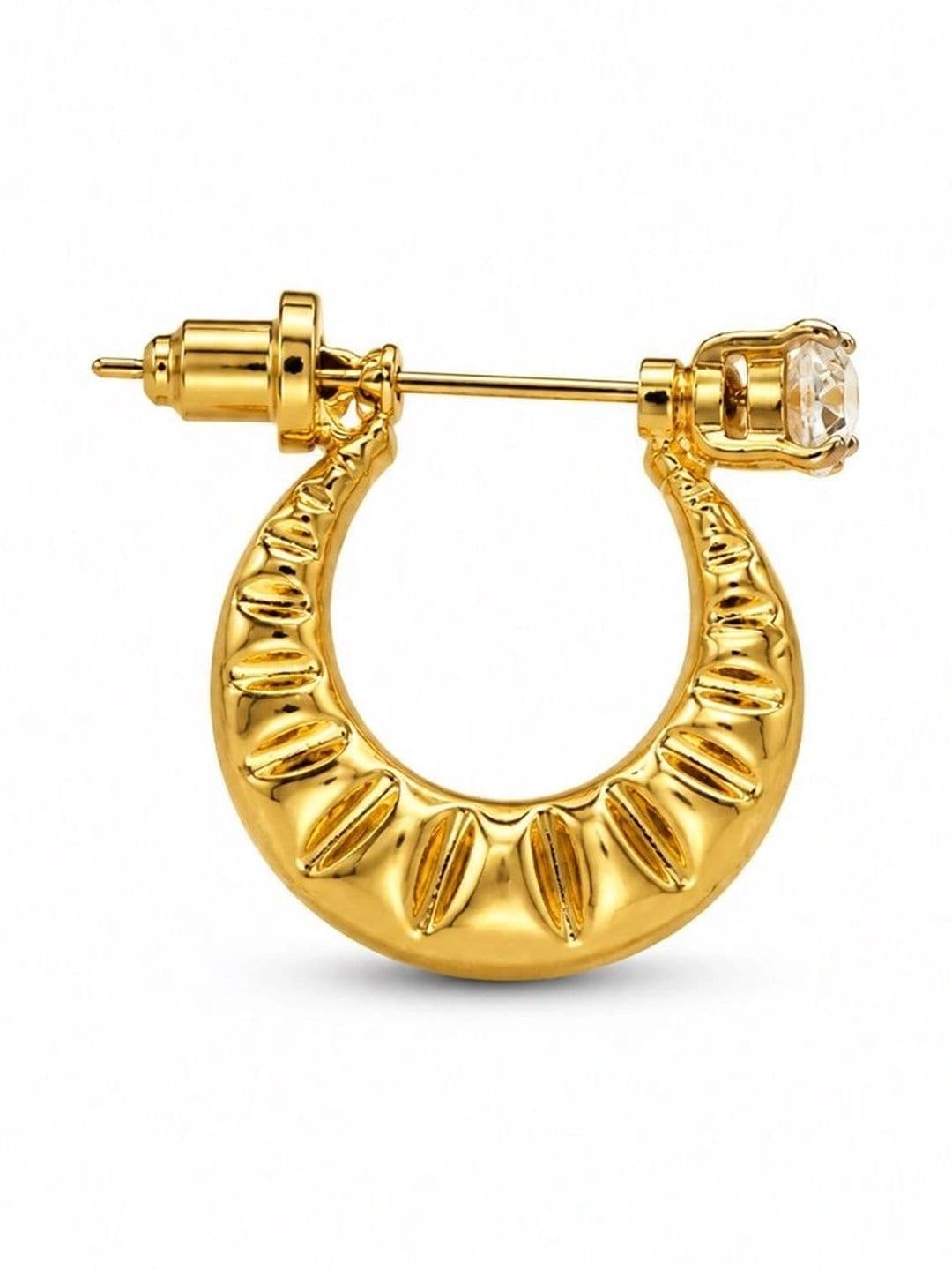 Adhvik Crescent Shaped Half Hoop Earrings thumbnail 5