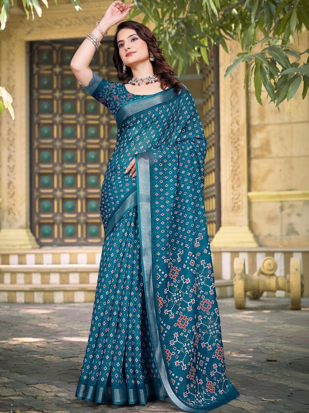 MANVAA Polka Dot Saree - view 1