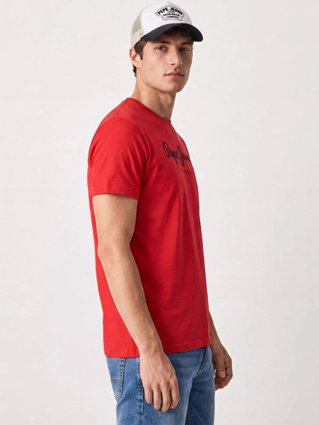 Pepe Jeans Men Brand Logo Printed Pure Cotton Slim Fit T-shirt thumbnail 4