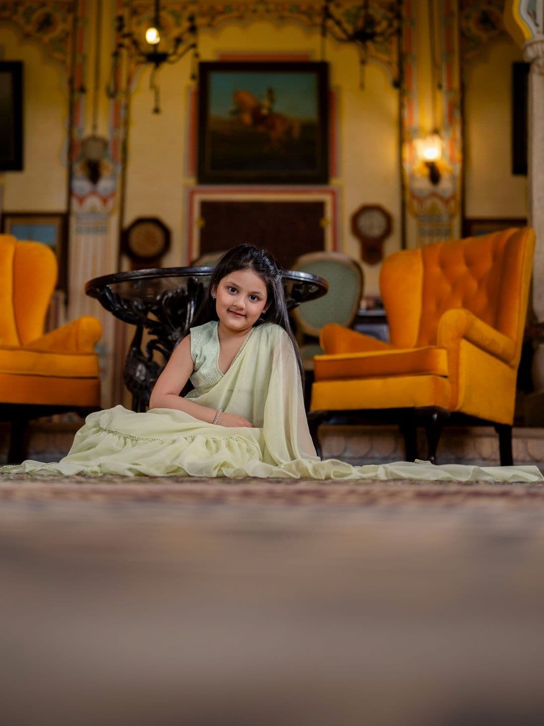 YK Girls Embroidered Thread Work Ready to Wear Lehenga & thumbnail 7