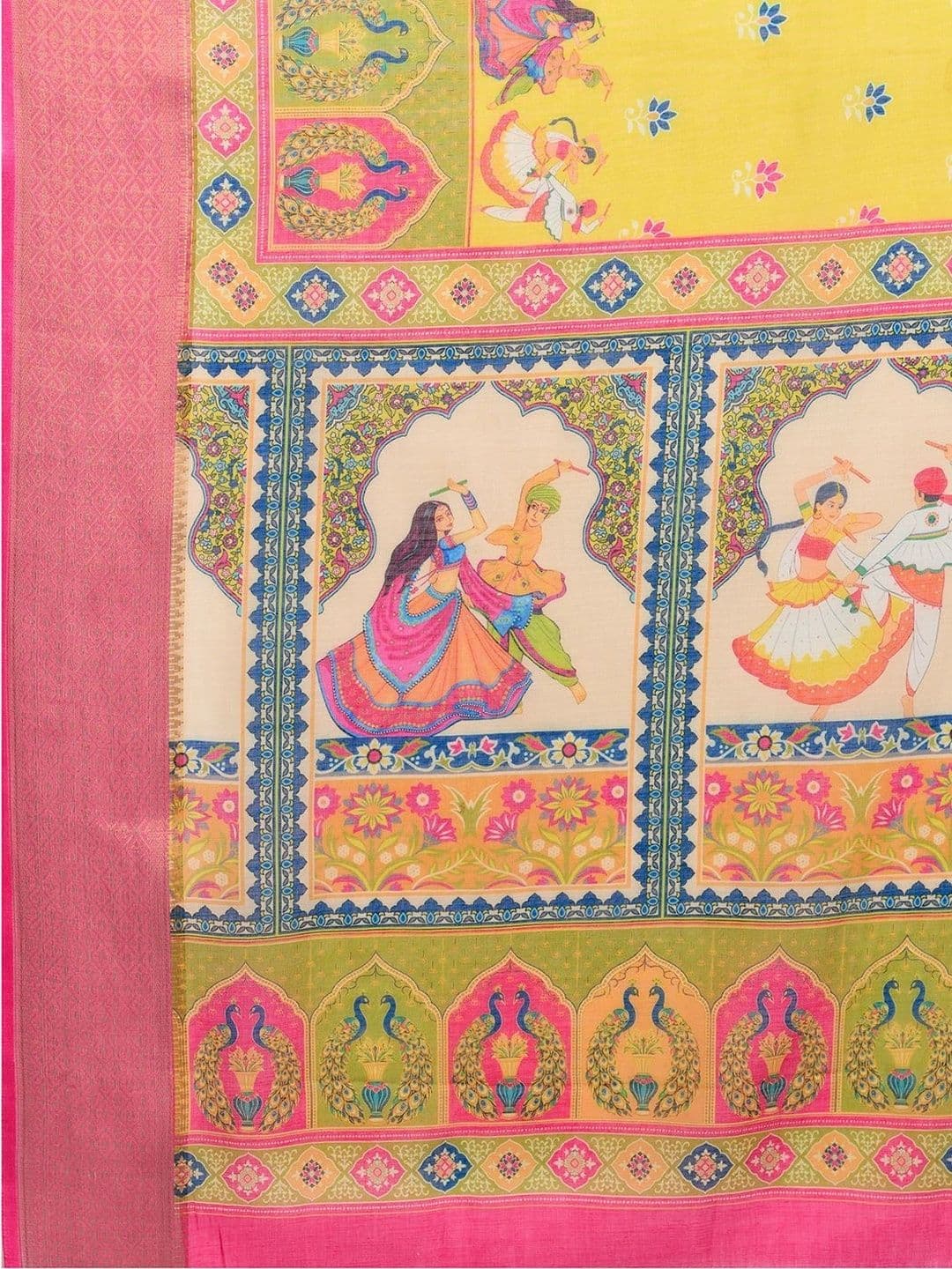DWIJA FASHION Floral Zari Linen Blend Saree thumbnail 2